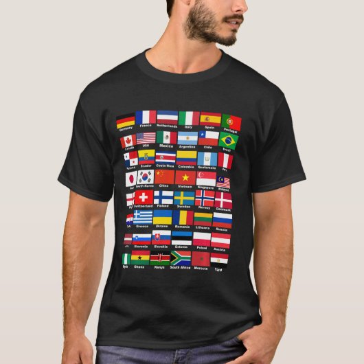 世界の国旗国際的 Tシャツ (正面)