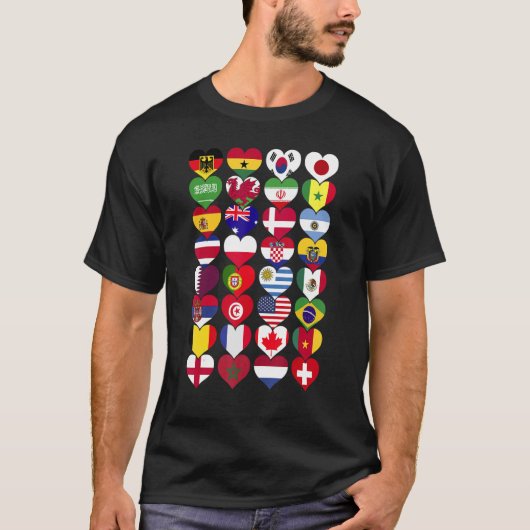 世界の国旗諸国国際的 Tシャツ (正面)