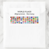 世界の国旗:アフガニスタン – ドイツ 長方形シール (バッグ)
