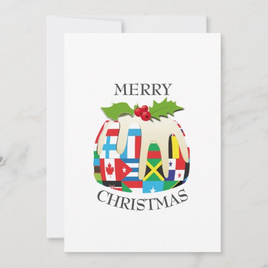 世界の国旗 | クリスマスプディング | フェスティバル シーズンカード (正面)
