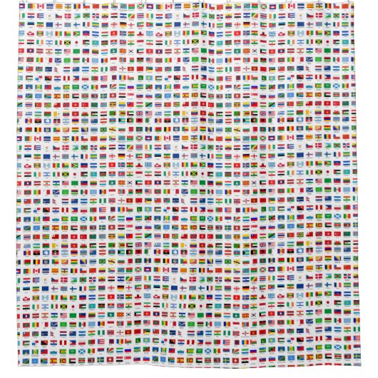 世界の国旗 シャワーカーテン (正面)