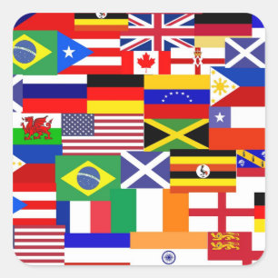 世界の国旗 スクエアシール