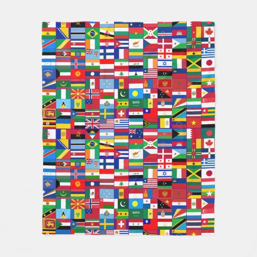 世界の国旗 フリースブランケット (正面)