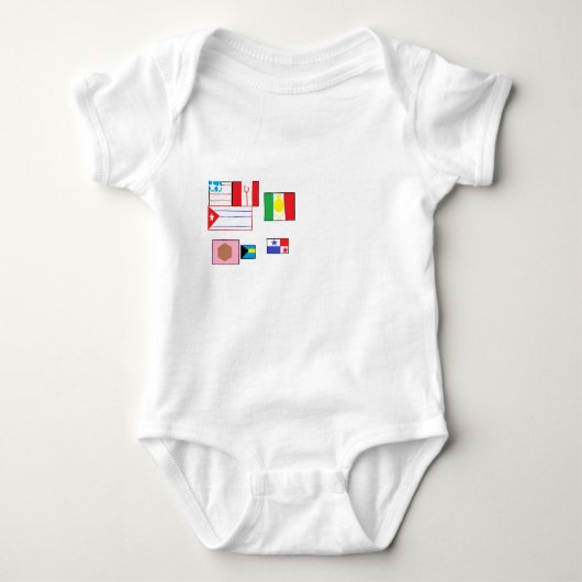 世界の国旗 ベビーボディスーツ (正面)