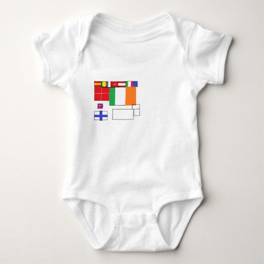 世界の国旗 ベビーボディスーツ (正面)