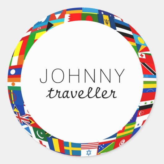 世界の国旗 ラウンドシール (正面)