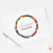 世界の国旗 ラウンドシール (封筒)