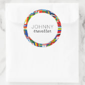 世界の国旗 ラウンドシール (バッグ)