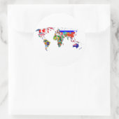 世界の国旗 ラウンドシール (バッグ)