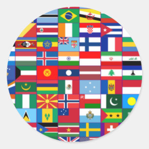 世界の国旗 ラウンドシール