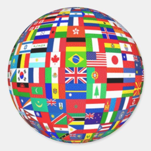 世界の国旗 ラウンドシール (正面)