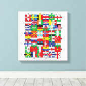 世界の国旗 国際旗 キャンバスプリント (インサイチュ (ウッドフロア))