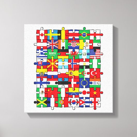 世界の国旗 国際旗 キャンバスプリント (正面)