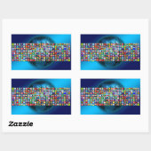 世界の国旗 長方形シール (シート)