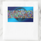 世界の国旗 長方形シール (バッグ)