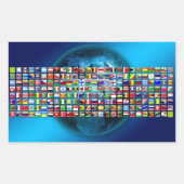 世界の国旗 長方形シール (正面)