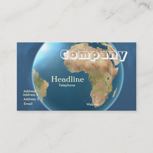 世界の国際的な地球の名刺/2012 Cldr 名刺 (正面)