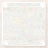 世界の国際連合の地図 ガラスコースター (裏面)