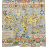 世界の国際連合の地図 シャワーカーテン (正面)