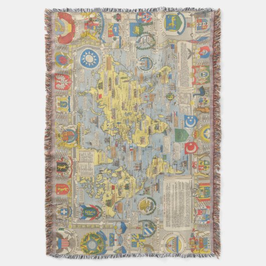 世界の国際連合の地図 スローブランケット (正面縦)