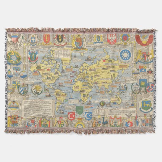 世界の国際連合の地図 スローブランケット (正面)