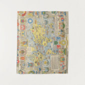 世界の国際連合の地図 タペストリー (正面)