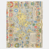 世界の国際連合の地図 フリースブランケット (正面)