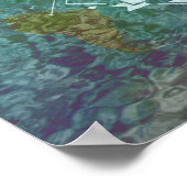 世界の地図と水のポスターを探索 ポスター (角)