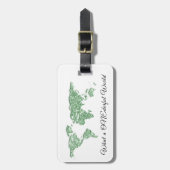 世界の地図アドレス何を100ドル級の世界ミントホワイト ラゲッジタグ (正面縦)