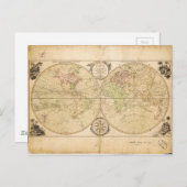 世界の地図バイカーリントン・ボーレス(1791) ポストカード (正面/裏面)