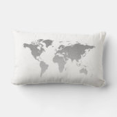 世界の地図リスト・シルバー旅行への愛 ランバークッション (裏面)