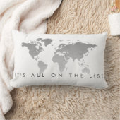 世界の地図リスト・シルバー旅行への愛 ランバークッション (ブランケット)
