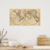 世界の地図3 ポスター (キッチン)