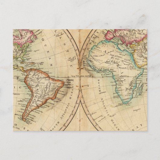 世界の地図3 ポストカード (正面)