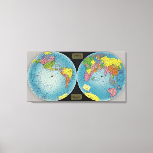 世界の地図4 キャンバスプリント (正面)