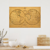 世界の地図5 ポスター (キッチン)