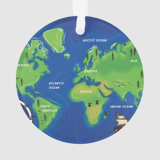世界の地図。 オーナメント (裏面)