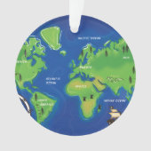 世界の地図。 オーナメント (正面)