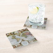 世界の地図 ガラスコースター (アングル)