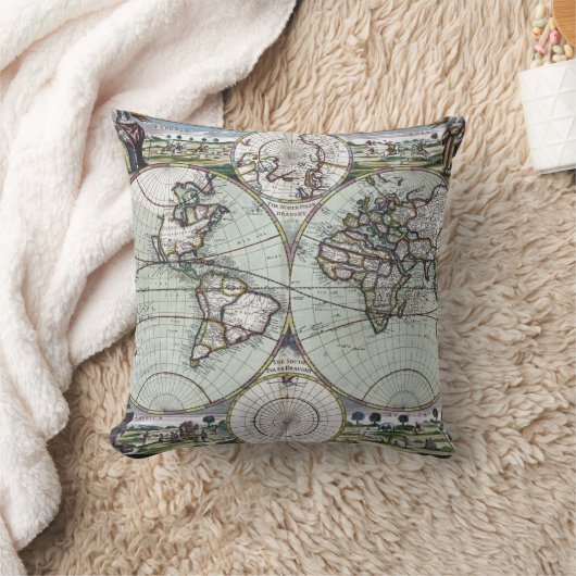 世界の地図 クッション (ブランケット)