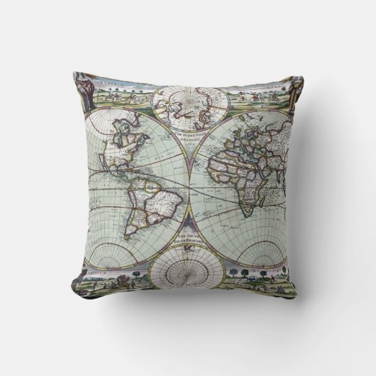 世界の地図 クッション (正面)