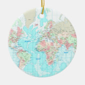 世界の地図 セラミックオーナメント (正面)