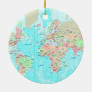 世界の地図 セラミックオーナメント
