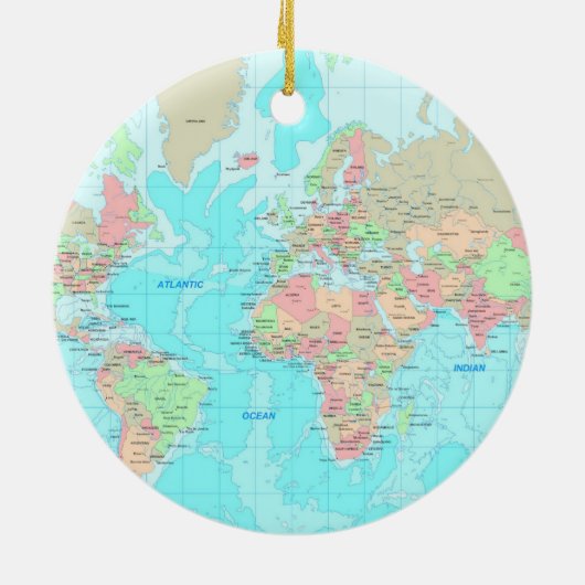 世界の地図 セラミックオーナメント (裏面)