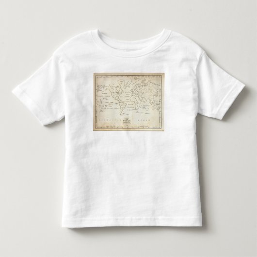 世界の地図 トドラーTシャツ (正面)