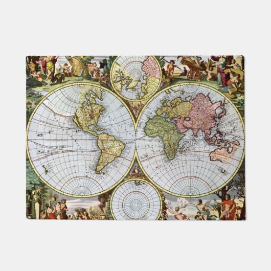 世界の地図 ドアマット (正面)