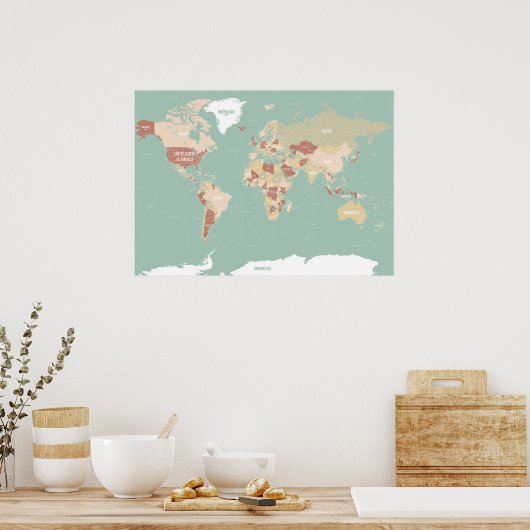 世界の地図！ ポスター (キッチン)