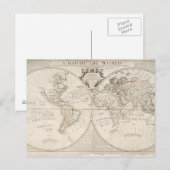 世界の地図 ポストカード (正面/裏面)