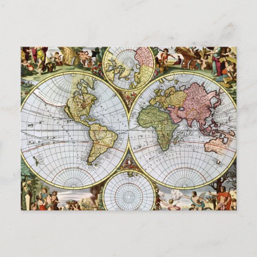 世界の地図 ポストカード (正面)