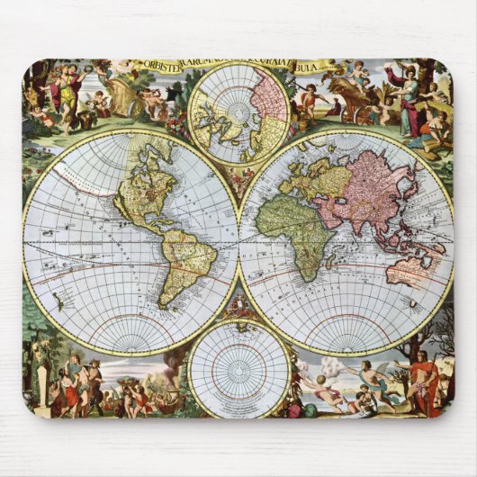 世界の地図 マウスパッド (正面)